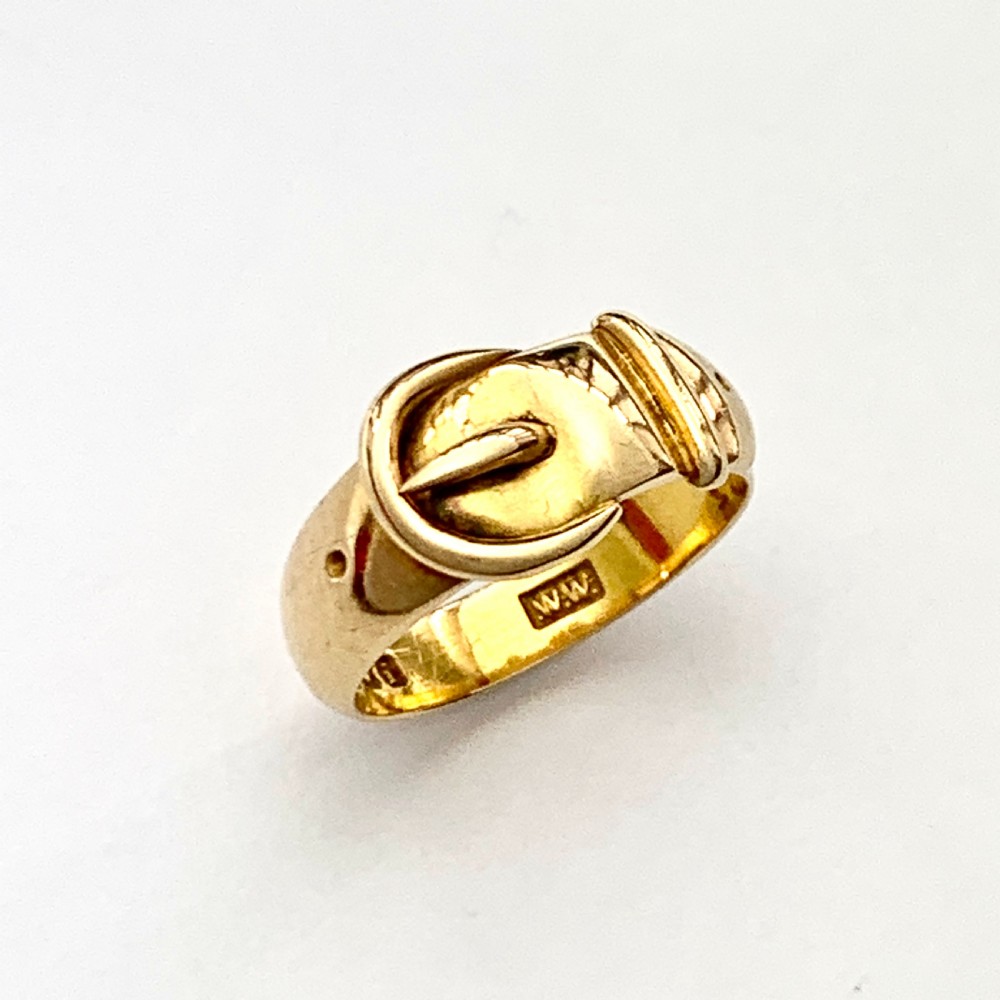 Edwardian 1904 18CT Gold Buckle Ring