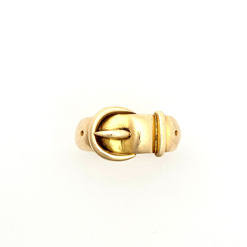 Edwardian 1904 18CT Gold Buckle Ring View IV