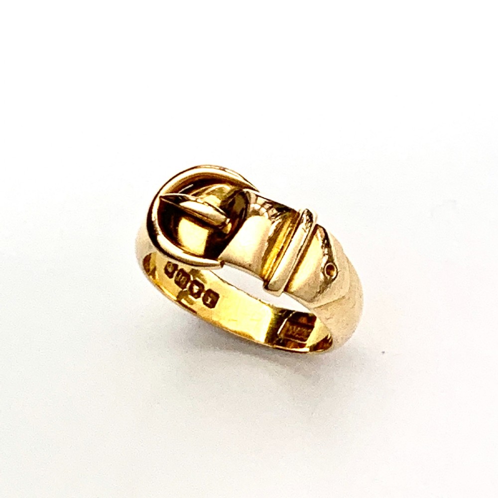 Edwardian 1904 18CT Gold Buckle Ring View V
