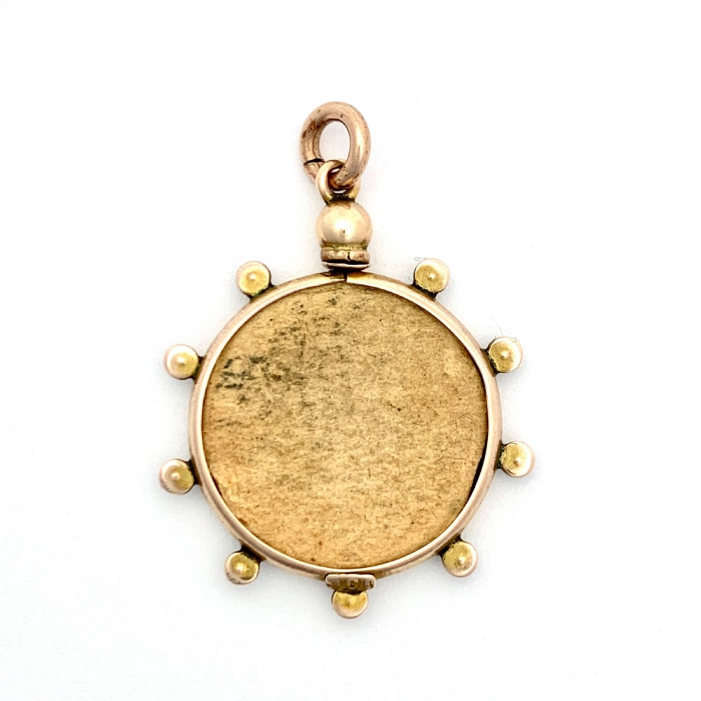Victorian 9CT Gold Pearl Photograph Locket Fob Pendant  View II