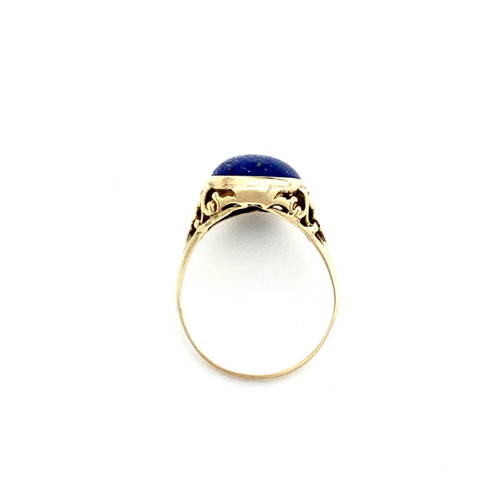 Arts and Crafts Lapis Lazuli 10CT Gold Ring by MB Bryant & Co  View III