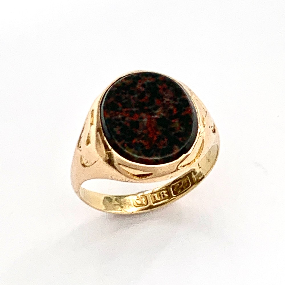 Victorian 18CT Gold Bloodstone Signet Ring