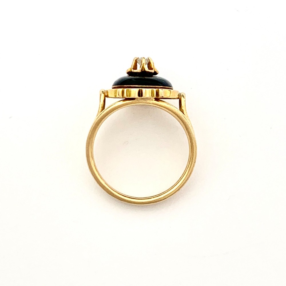 Victorian 18CT Gold Diamond and Enamel Dome Ring View V