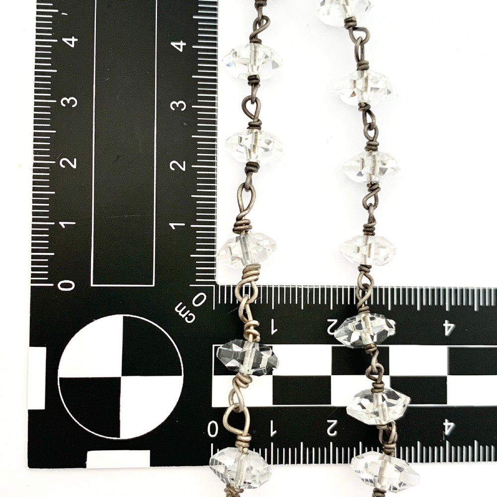 Very Long Antique Arts and Crafts Quartz and Silver Necklace View III