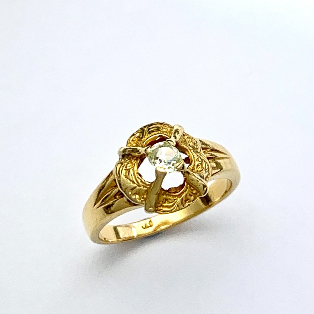 Victorian 18CT Gold Cushion Diamond Solitaire Ring View VI