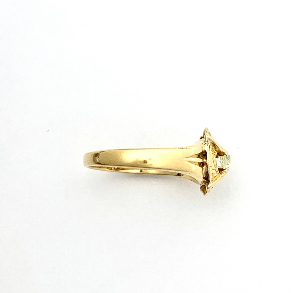 Victorian 18CT Gold Cushion Diamond Solitaire Ring View VIII