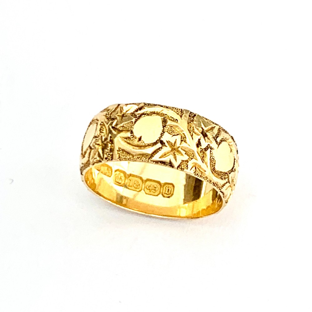 RESERVED • Antique Victorian 18CT Gold Hearts and Ivy Ring • Wedding Band View VI