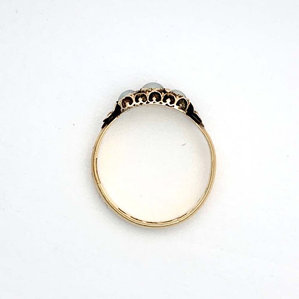 Rare 1878 Victorian 22CT Gold Pearl Ring  View V