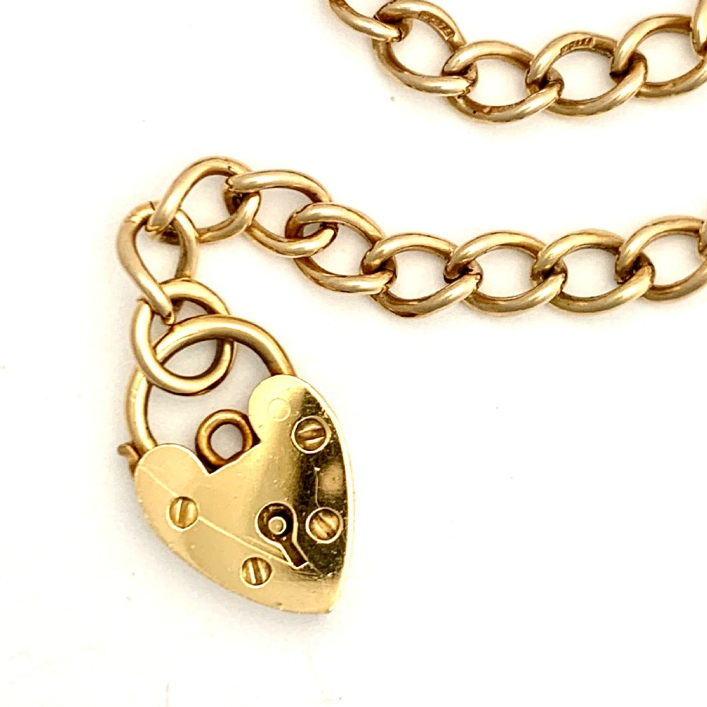 9CT Gold Padlock Bracelet with Vintage Thimble, Faith Hope & Charity Charms View II