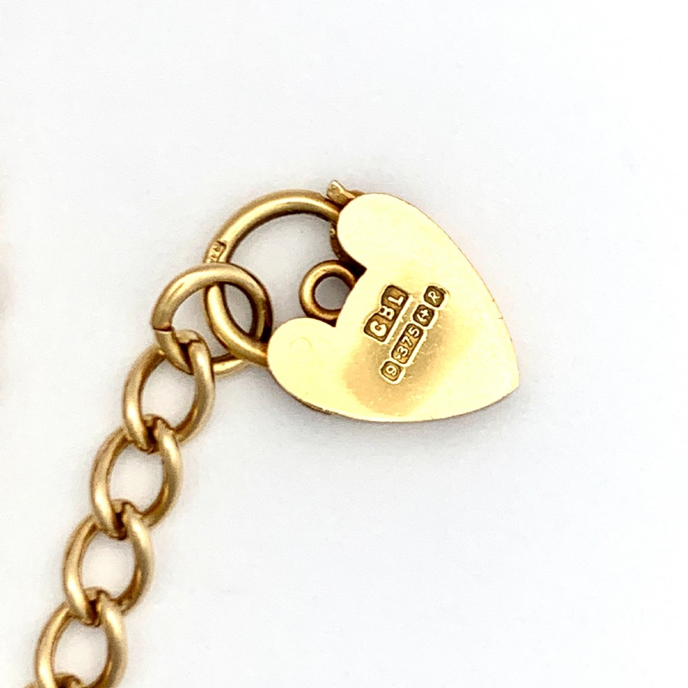 9CT Gold Padlock Bracelet with Vintage Thimble, Faith Hope & Charity Charms View IV
