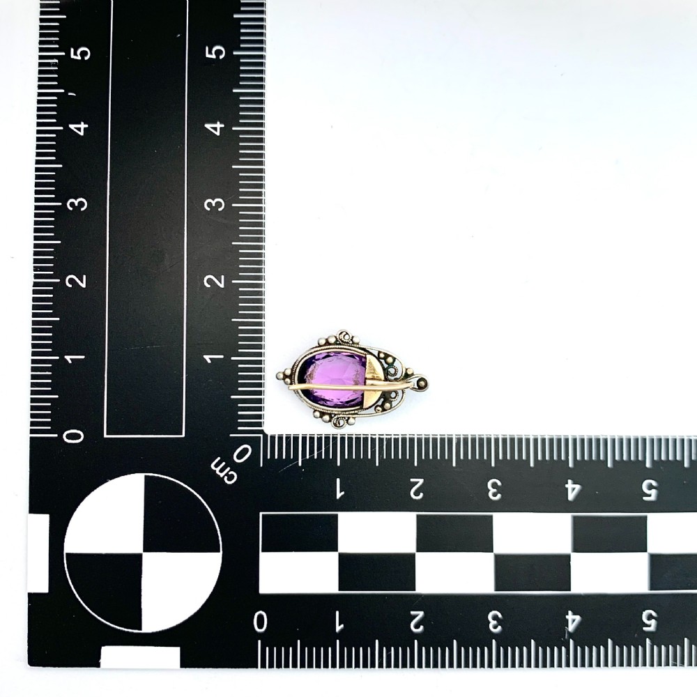 Edwardian Amethyst 9CT Gold and Silver Earrings View VI