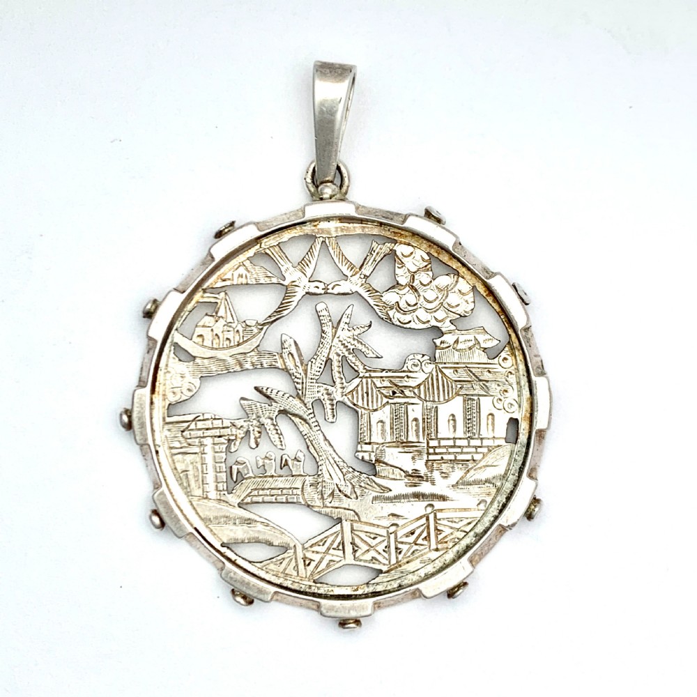 Victorian 1879 Sterling Silver Aesthetic Period Pendant