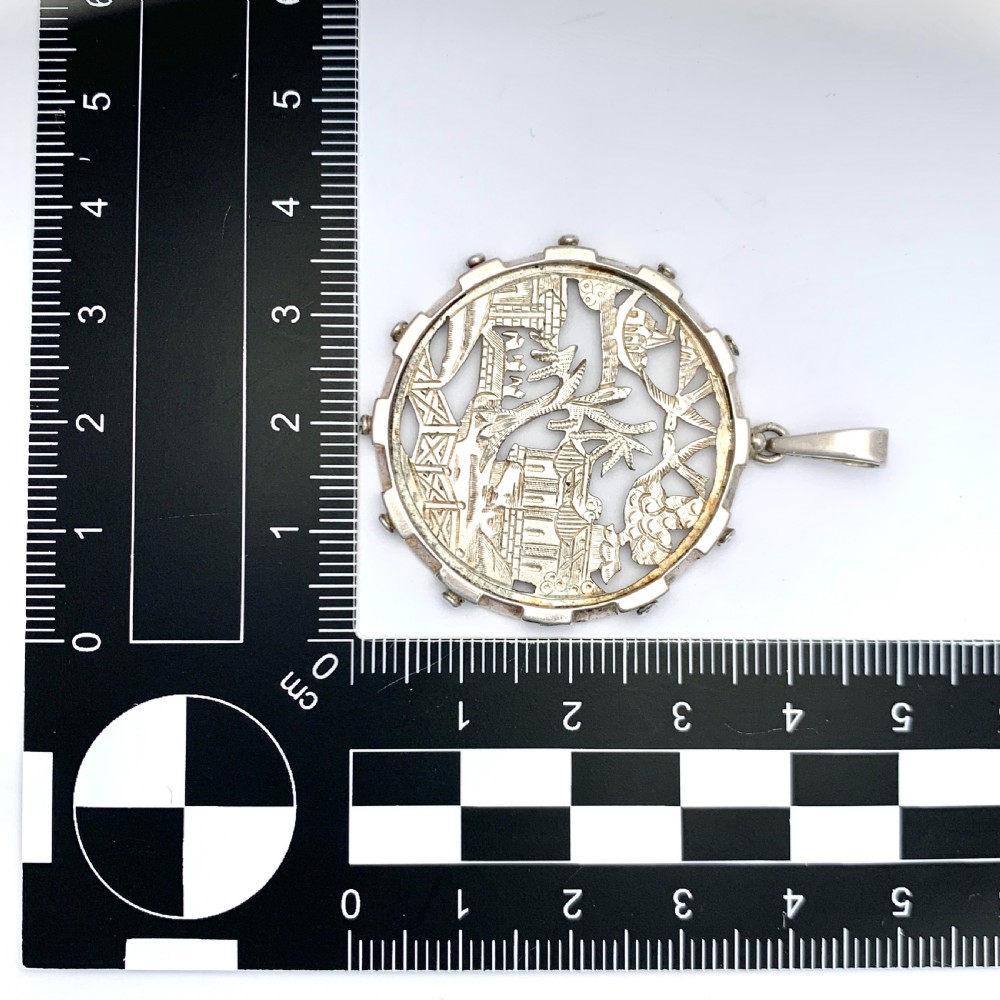 Victorian 1879 Sterling Silver Aesthetic Period Pendant View II
