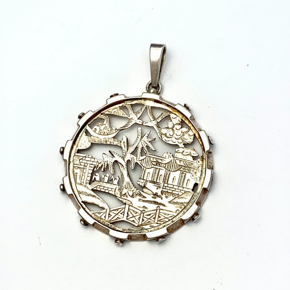 Victorian 1879 Sterling Silver Aesthetic Period Pendant View VII