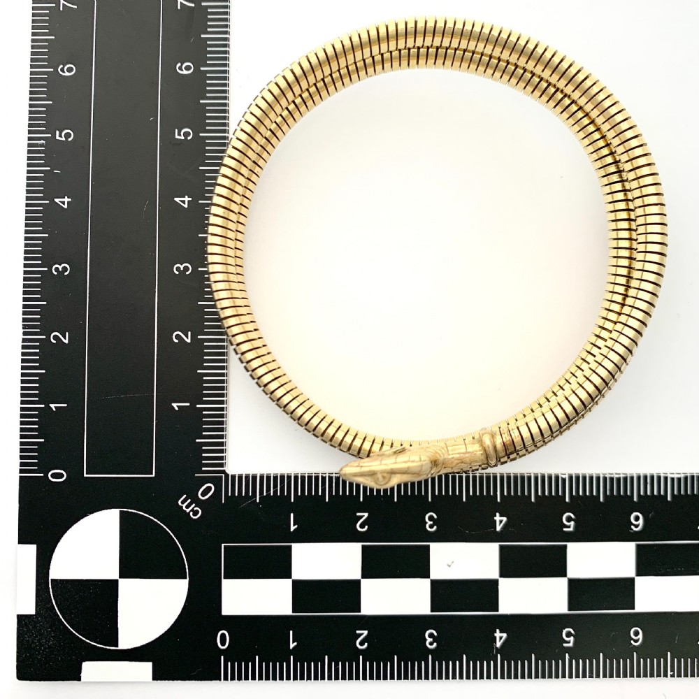 Vintage Rolled Gold Triple Coiled Snake Bracelet View VII