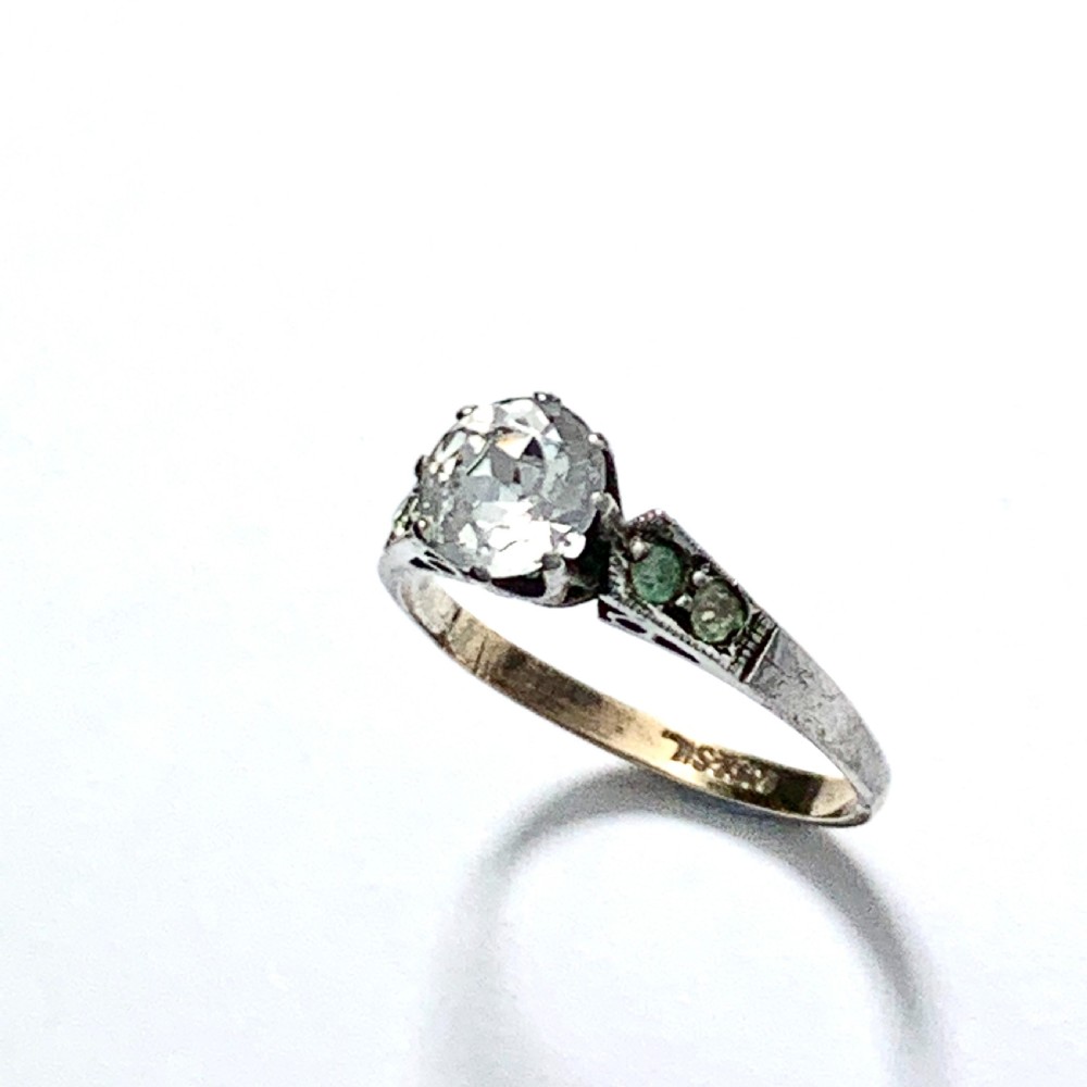 Antique 9CT Gold and Silver Paste Diamond Ring View II