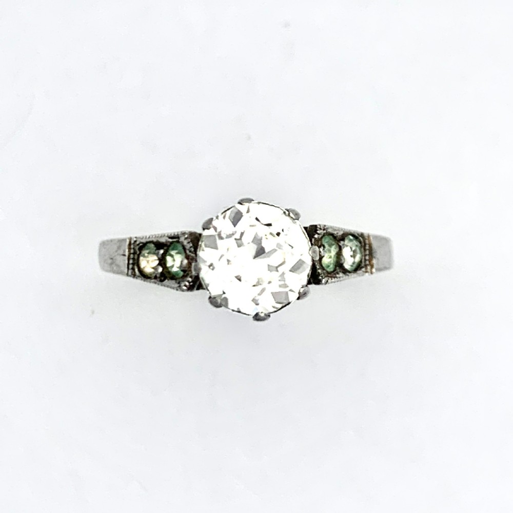 Antique 9CT Gold and Silver Paste Diamond Ring View IV