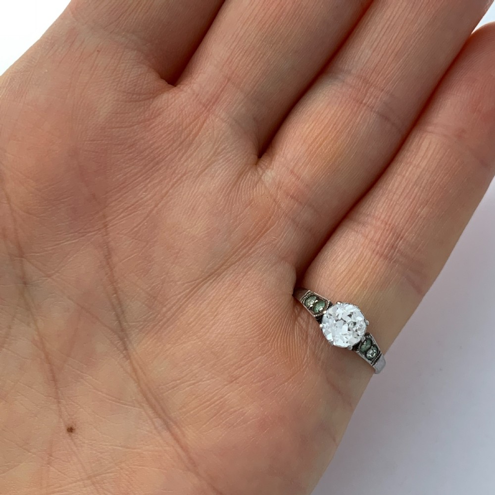 Antique 9CT Gold and Silver Paste Diamond Ring View VI