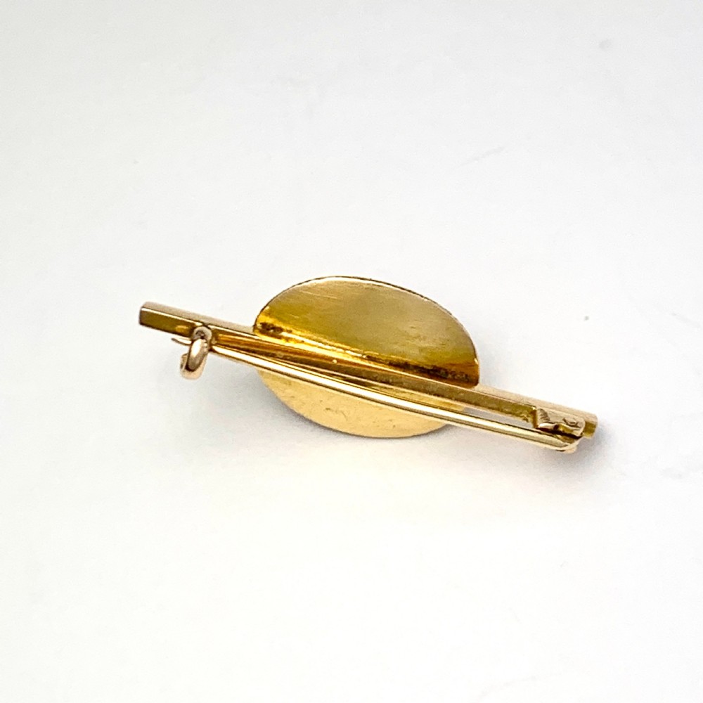 Victorian 15CT Gold Large Tourmaline Cabochon Brooch View III