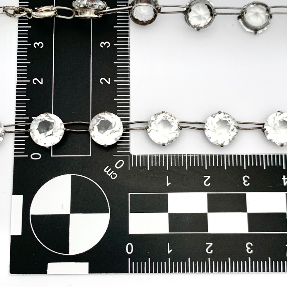 Art Deco Crystal Silver Riviere Choker Necklace  View IV