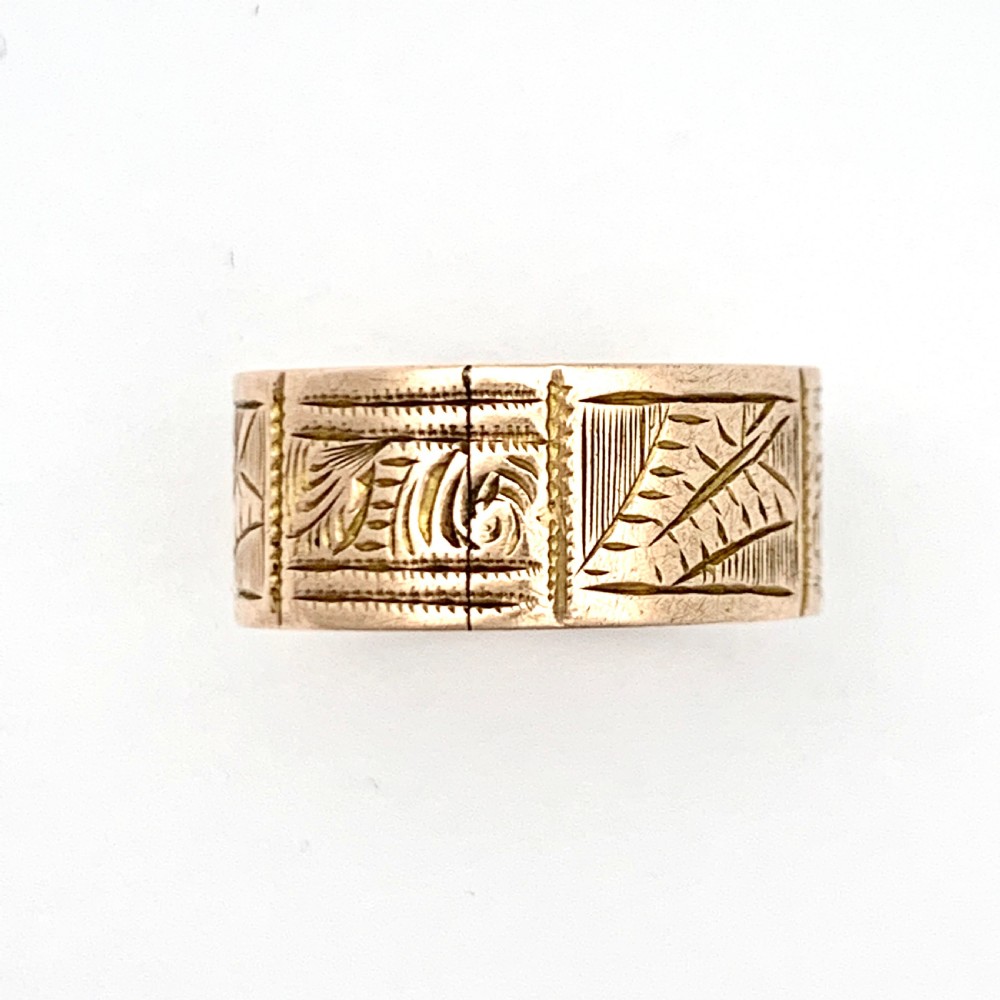 Victorian 9CT Rose Gold Wedding Ring • Chester 1887 View III