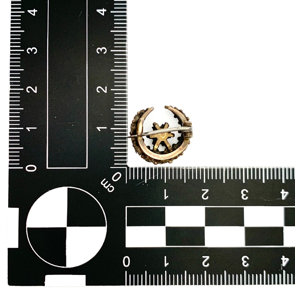 Small Victorian Crescent Moon and Star Paste Brooch  View V