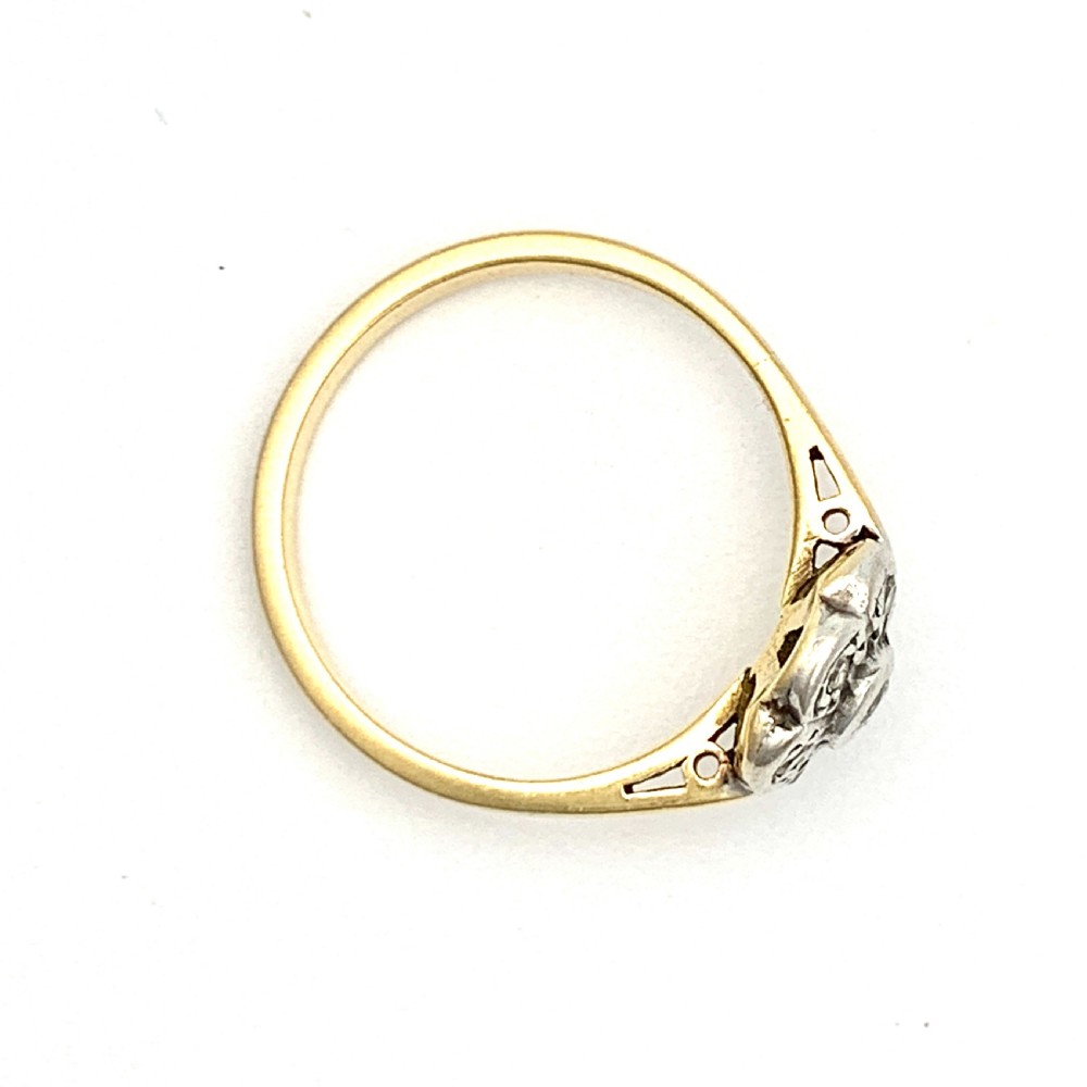 18CT Gold Art Deco Diamond Daisy Cluster Ring View V