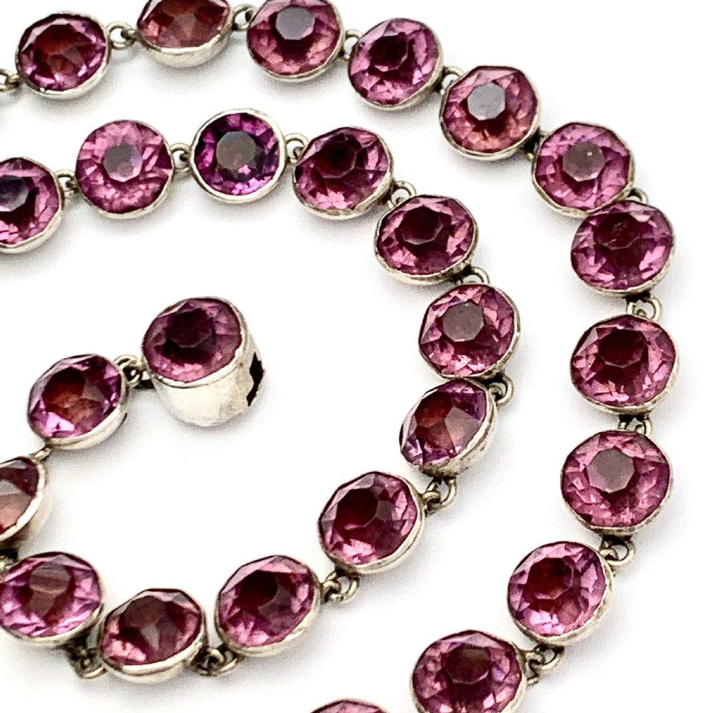 Georgian Paste Amethyst Riviere Necklace View VI