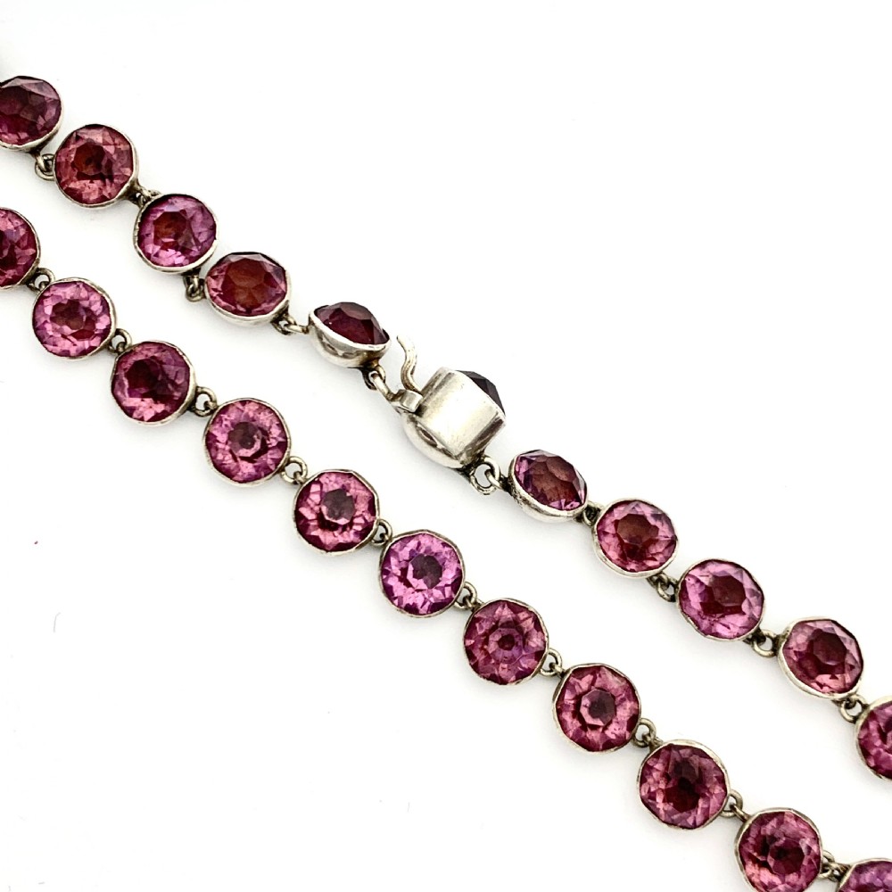 Georgian Paste Amethyst Riviere Necklace View VII