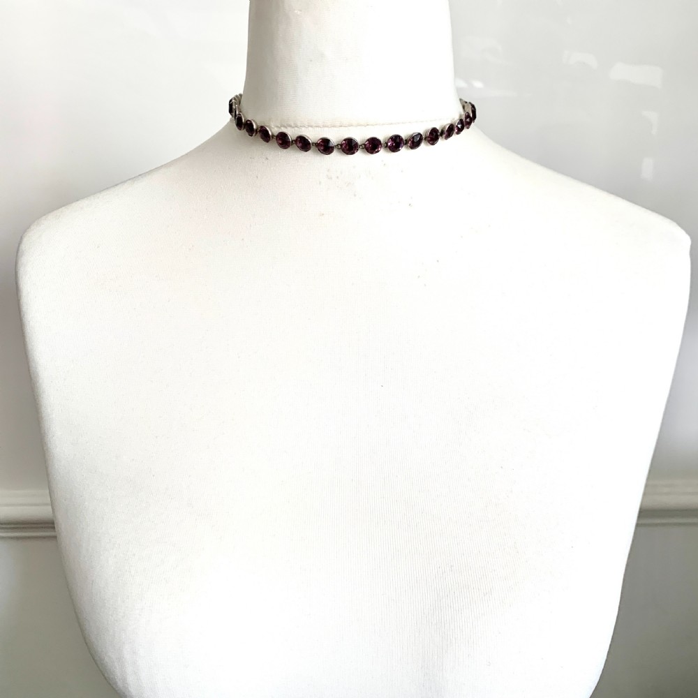 Georgian Paste Amethyst Riviere Necklace View VIII