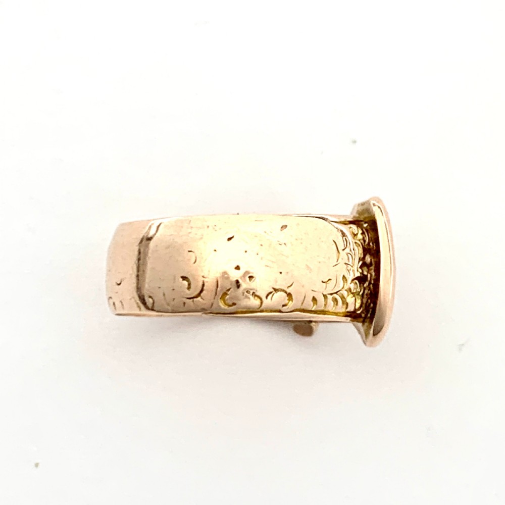 Edwardian 9CT Rose Gold Buckle Ring View IV