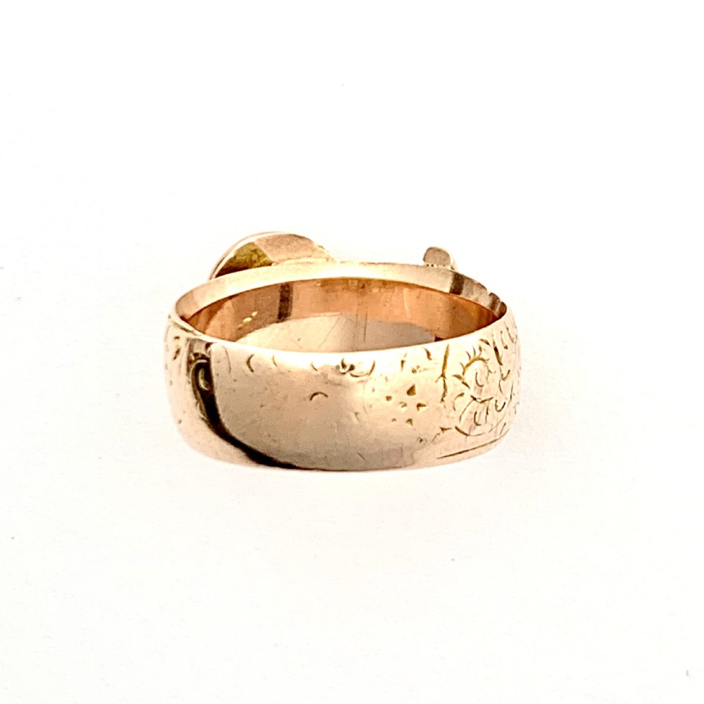 Edwardian 9CT Rose Gold Buckle Ring View VIII