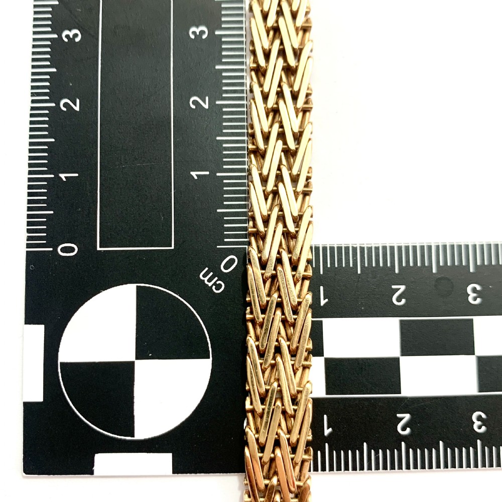 Vintage 9CT Gold Woven Herringbone Collar Necklace View II