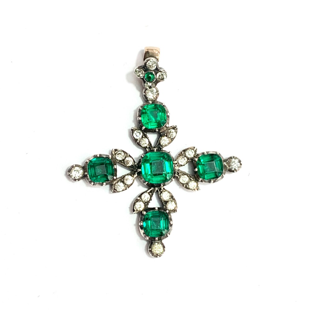 Georgian Gold and Silver Paste Maltese Cross Pendant View VIII