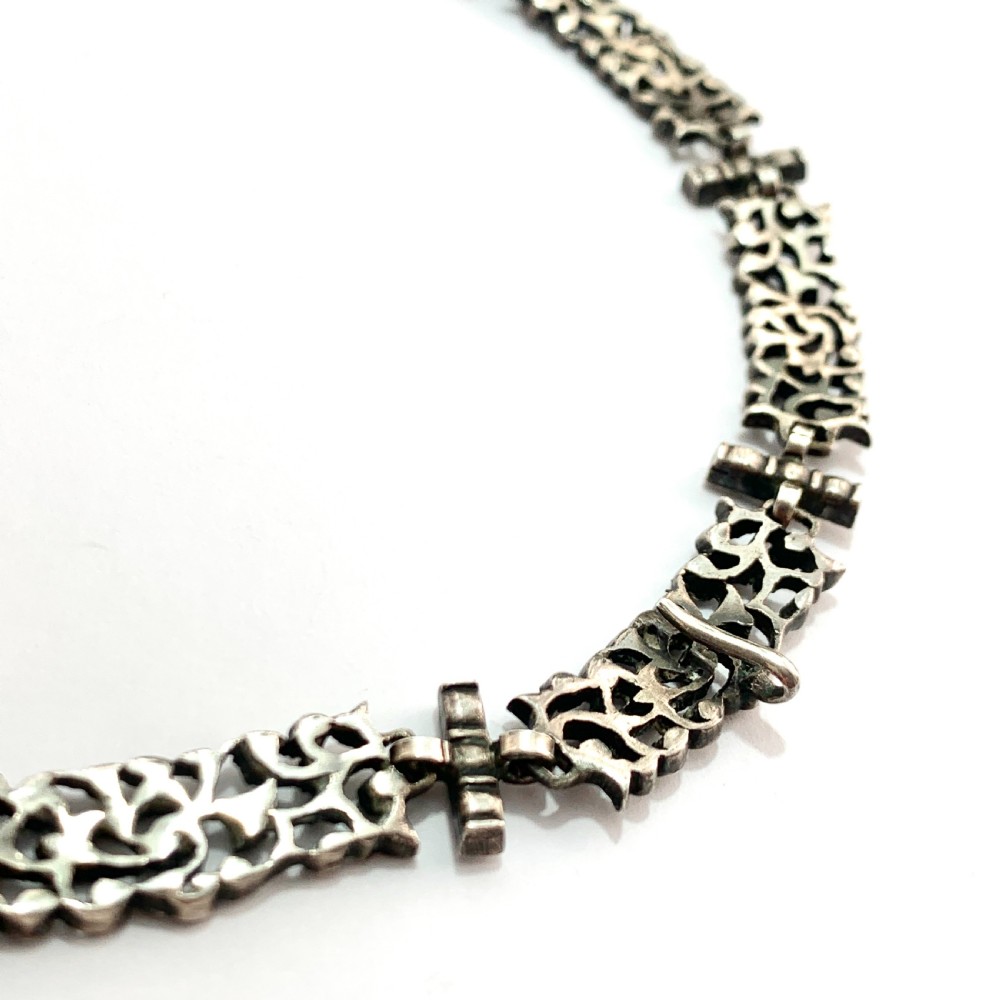 19th Century French Paste Normandy Yvetot Silver Necklace View IV
