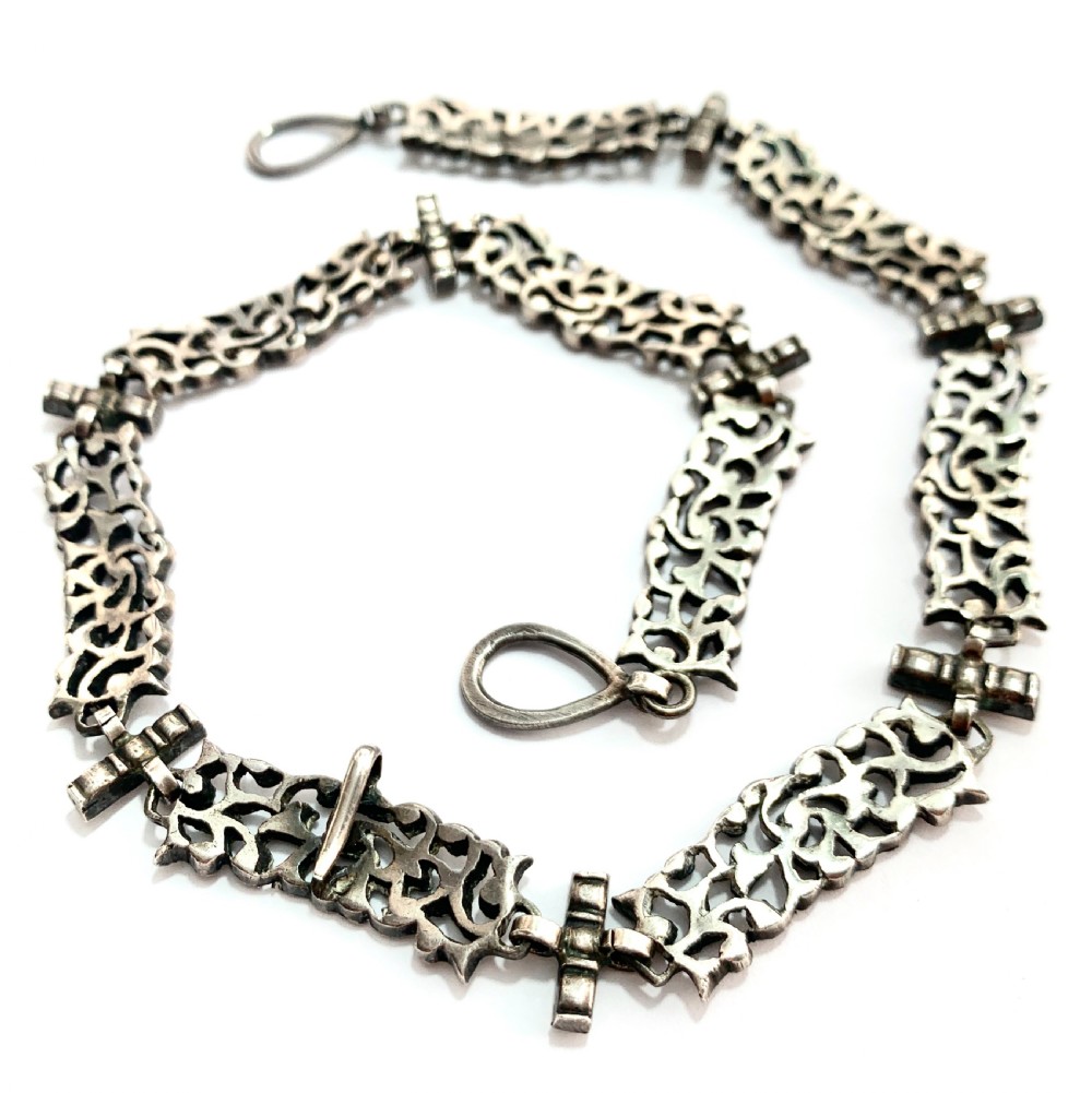 19th Century French Paste Normandy Yvetot Silver Necklace View VII
