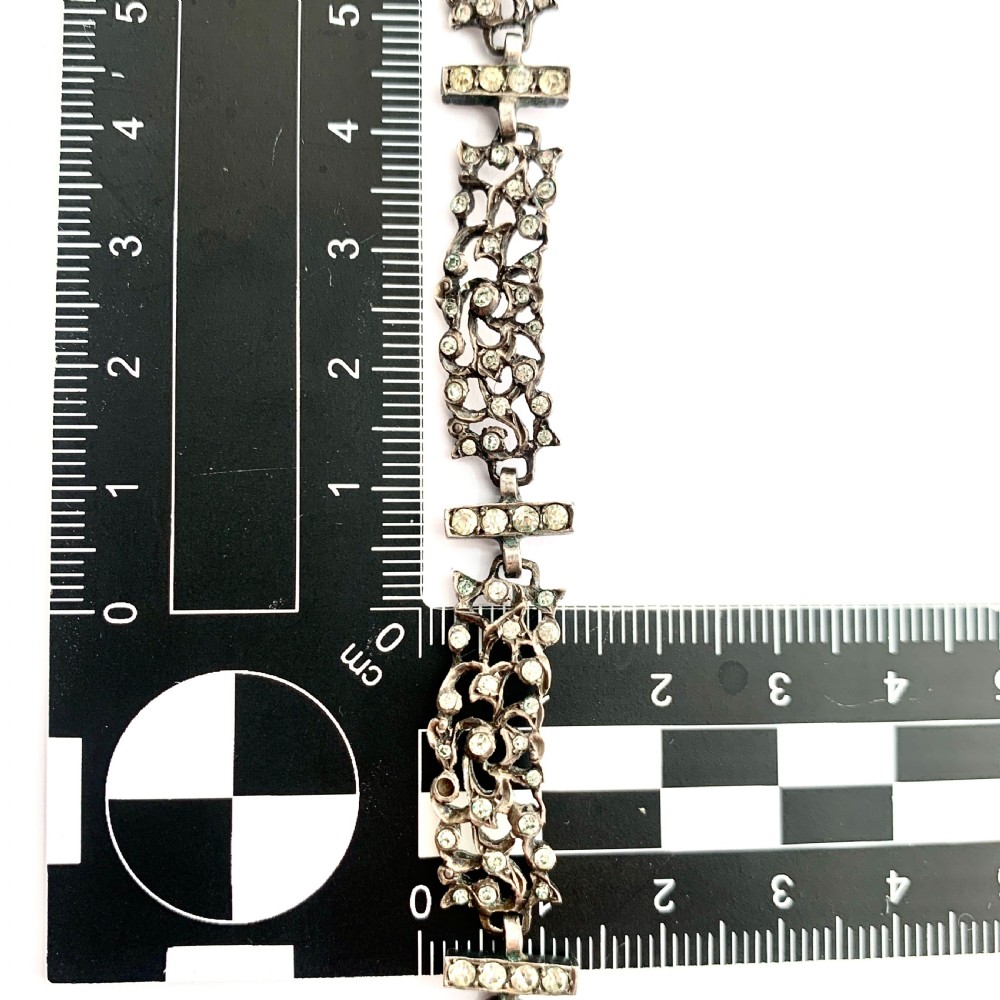 19th Century French Paste Normandy Yvetot Silver Necklace View VIII