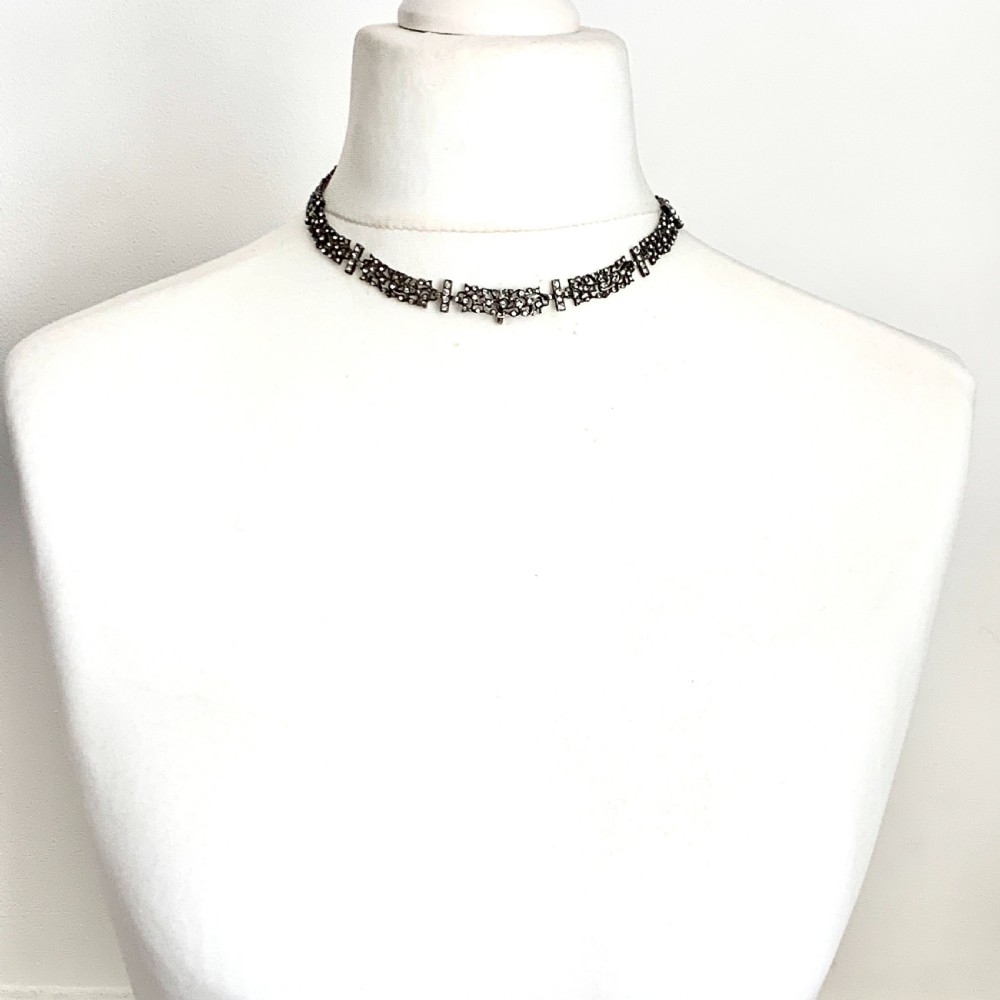 19th Century French Paste Normandy Yvetot Silver Necklace View IX