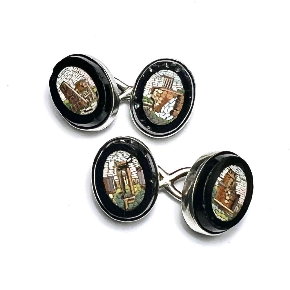 Victorian Micro Mosaic Grand Tour Cufflinks 