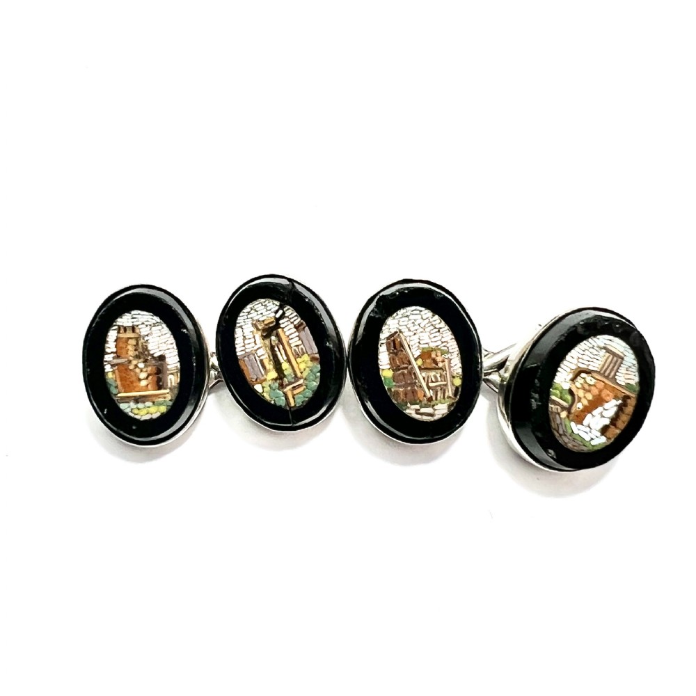 Victorian Micro Mosaic Grand Tour Cufflinks  View VII