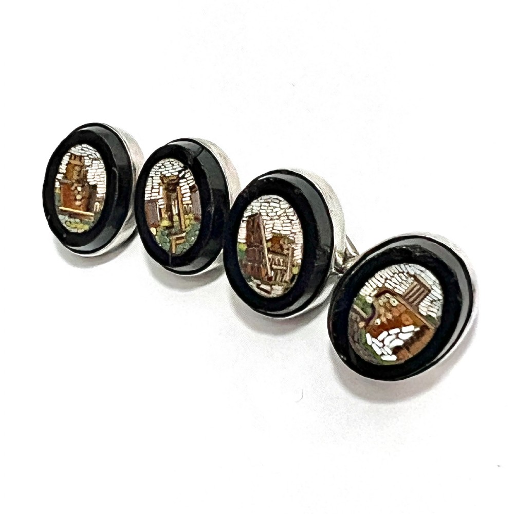 Victorian Micro Mosaic Grand Tour Cufflinks  View VIII