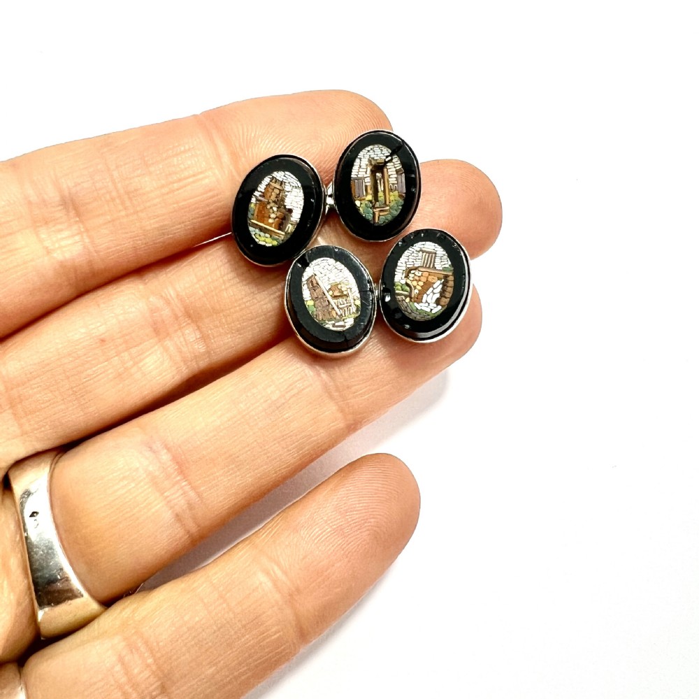 Victorian Micro Mosaic Grand Tour Cufflinks  View IX