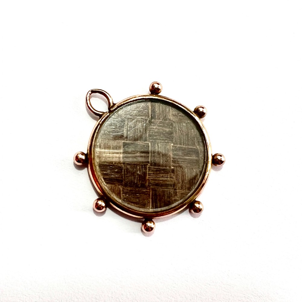 Victorian 9CT Rose Gold Hair Locket Pendant 