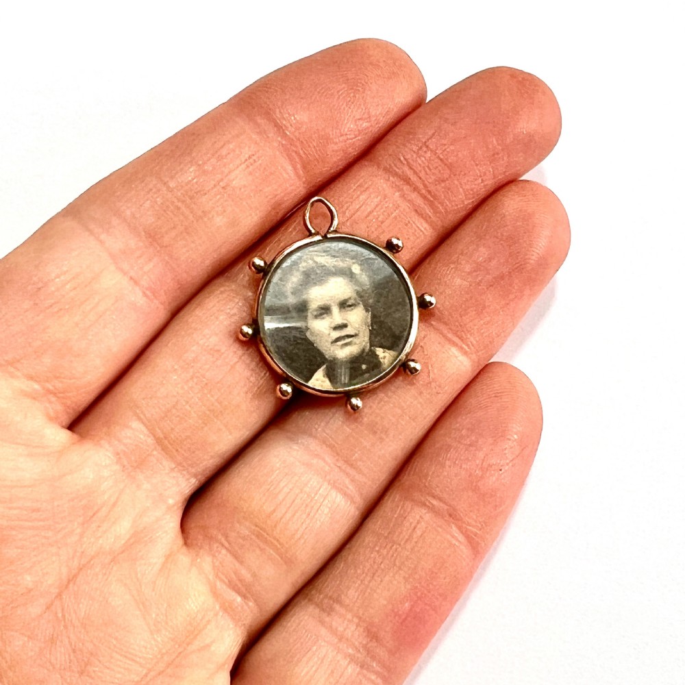 Victorian 9CT Rose Gold Hair Locket Pendant  View III