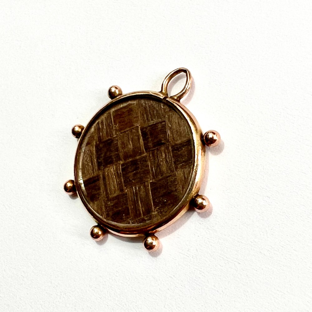 Victorian 9CT Rose Gold Hair Locket Pendant  View IV