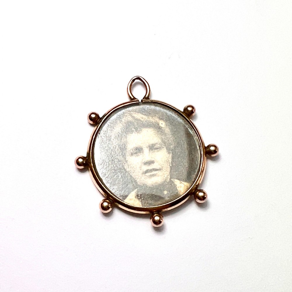 Victorian 9CT Rose Gold Hair Locket Pendant  View VII