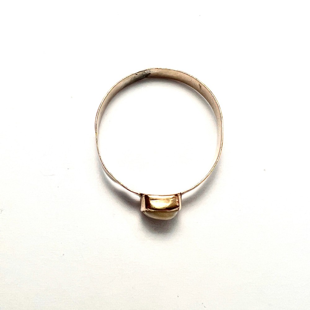 Antique Dutch 14CT Rose Gold Baby Tooth Ring  View II
