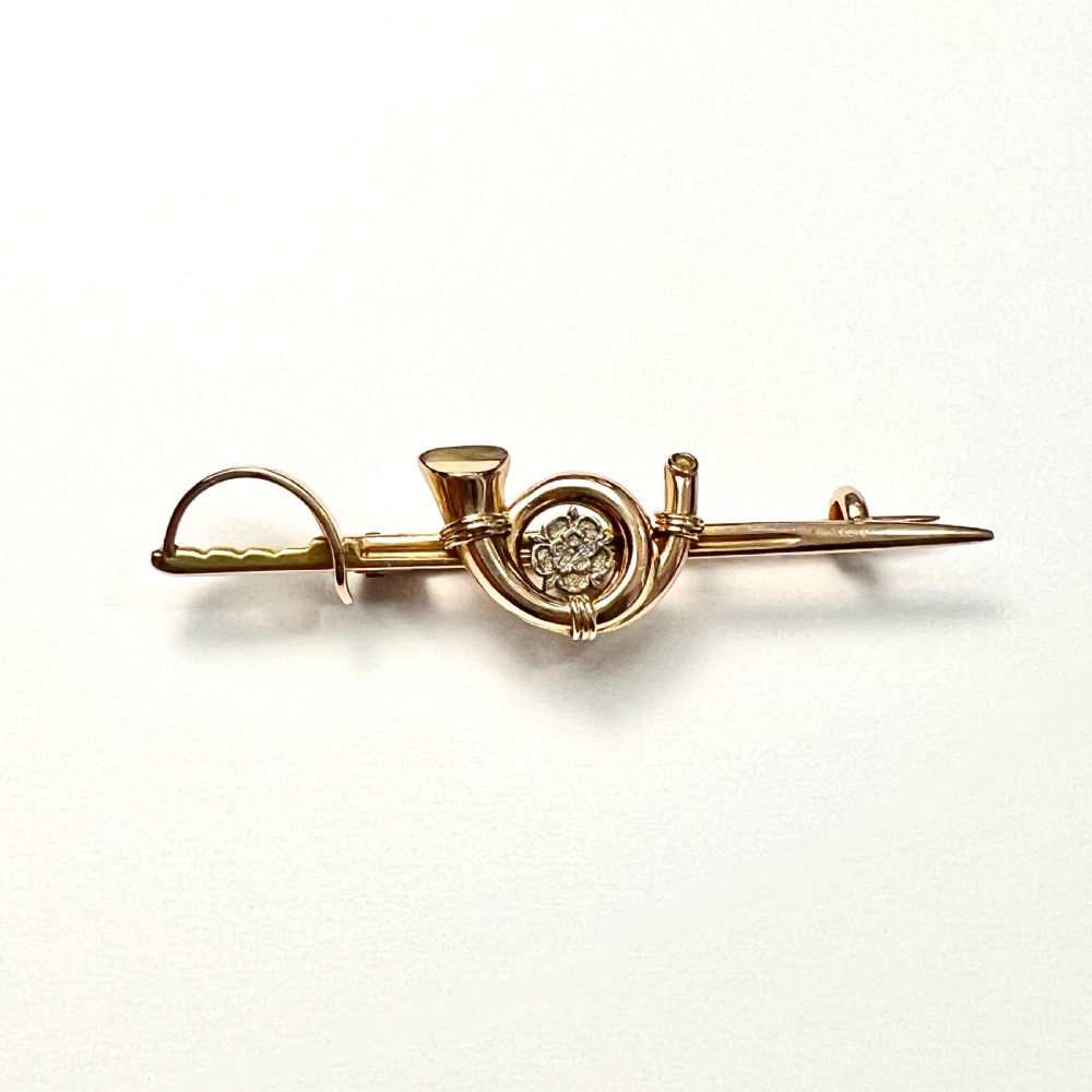 Edwardian 15CT Gold Yorkshire Sweetheart Brooch