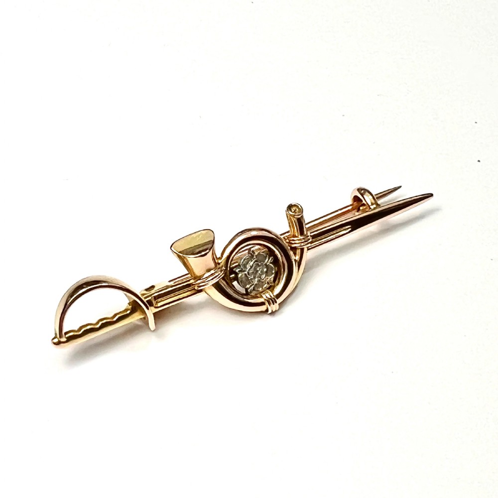 Edwardian 15CT Gold Yorkshire Sweetheart Brooch View II