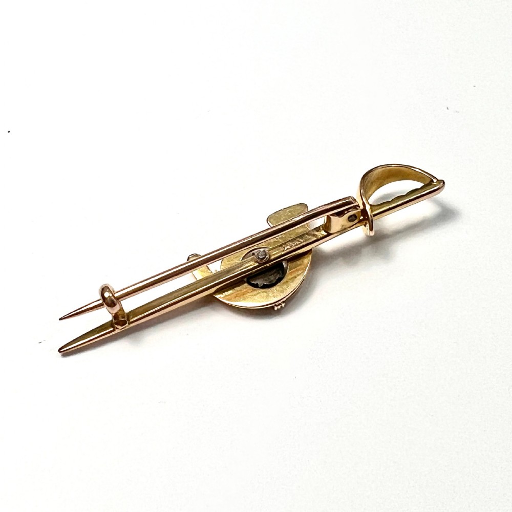 Edwardian 15CT Gold Yorkshire Sweetheart Brooch View V